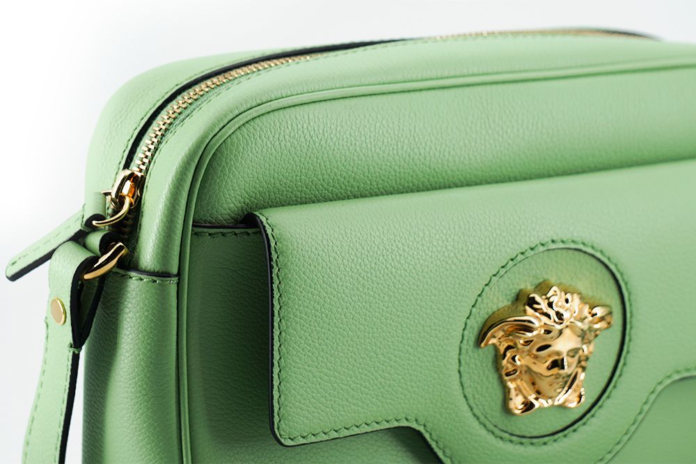 Versace Elegant Mint Green Leather Camera Case Bag - - - Versace