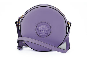 Versace Elegant Purple Round Shoulder Bag - Purple - - Versace