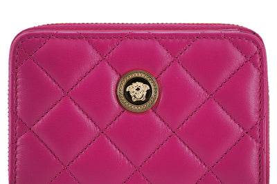 Versace Elegant Purple Quilted Leather Wallet - - - Versace