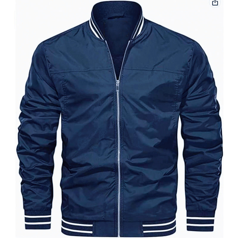 Men's Windproof Lightweight Casual Jacket - Dark Blue - Men's Jackets & Coats - Carvan Mart