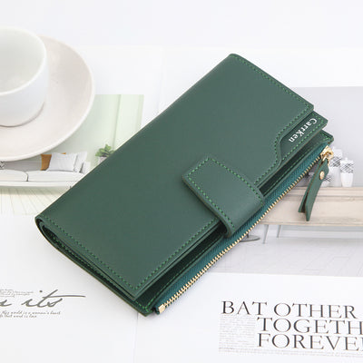 Women's Wallet Long Wallet Women Zipper Card - Green - Women's Wallet - Carvan Mart