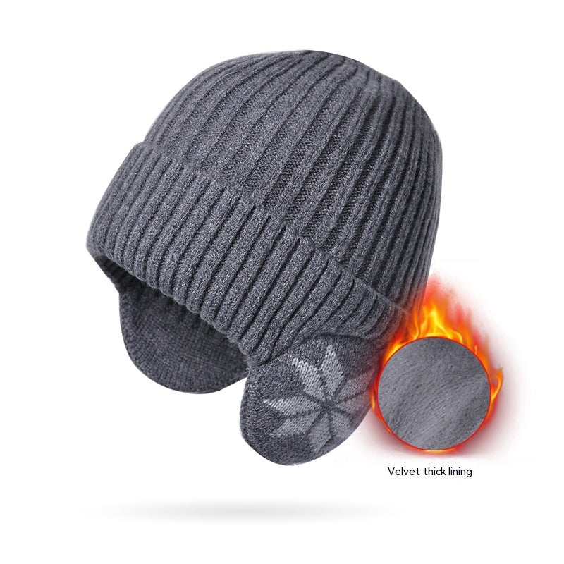 Thermal Knitting Woolen Cap Men's Fleece-lined Thickened Winter Trending Products - Carvan Mart