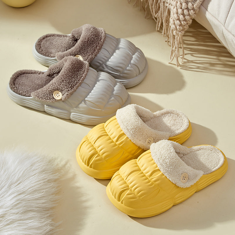Removable Fluffy Shoes Warm Fuzzy Slippers Waterproof Shoes - Carvan Mart