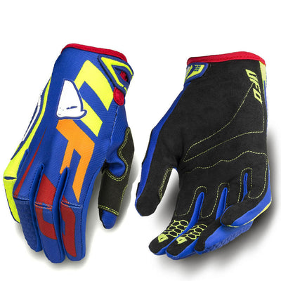 Motorcycle Cycling Bike Off-road Gloves Long Finger Breathable Gloves - Blue And Yellow - Men's Gloves - Carvan Mart