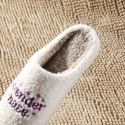 Home Lavender Warm Winter Cotton Slippers - Carvan Mart Ltd
