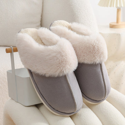 Winter Warm Plush Slippers Fur Slippers Comfy Non-Slip Bedroom Fuzzy Shoes - Carvan Mart