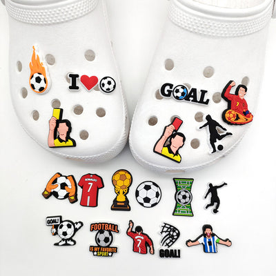 FOOTBALL SERIES SHOE CHARMS FOR CROCS - 18 PIECES FUN AND TRENDY JIBBITZ - Vibrant 18 Pieces - Gift - Carvan Mart