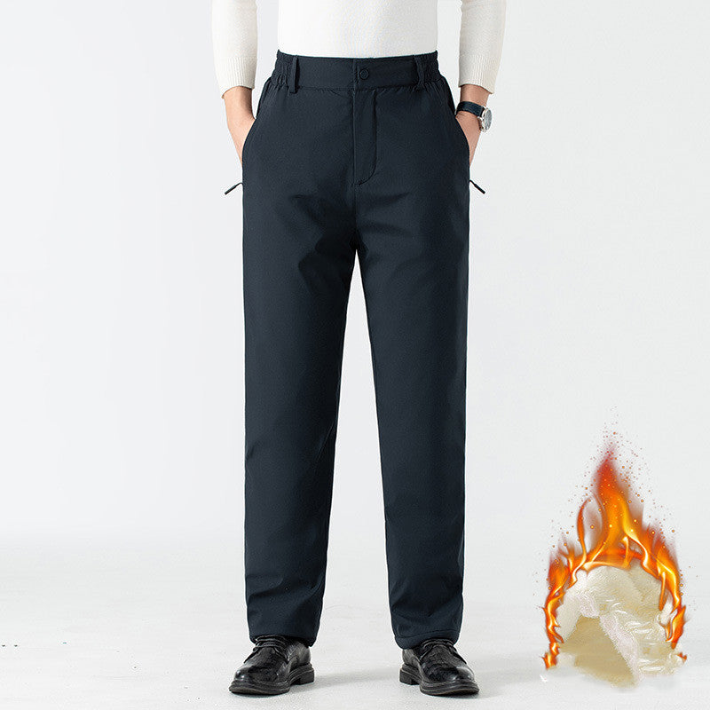 Warm Velvet Lamb Pants - Men's Thickened Casual Sports Trousers - Blue - Men's Pants - Carvan Mart