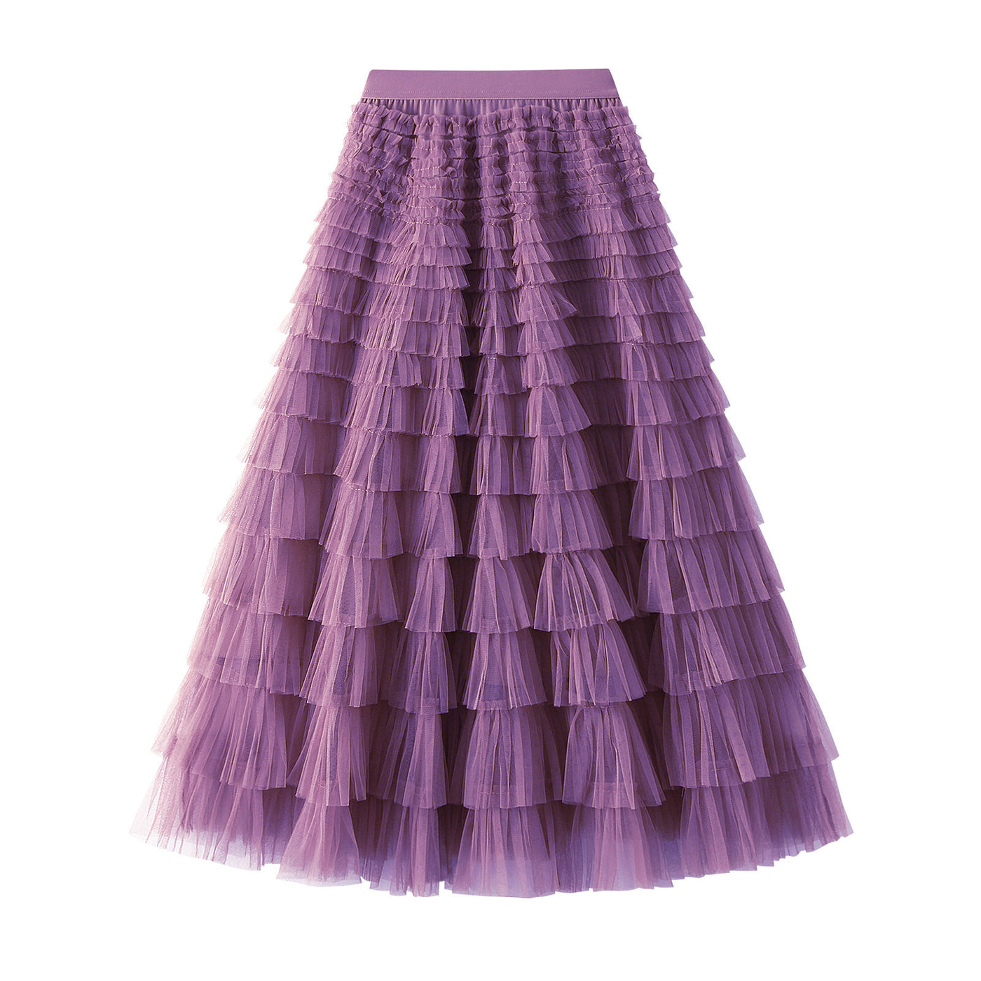 Women's Cupcake Skirt A-Line Mesh Ruffle Skirt Temperament Sweet Long Skirt - Carvan Mart