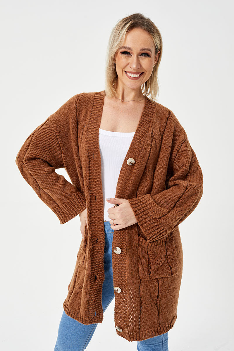 Women's Warm Long Casual Cardigan Sweater - Carvan Mart