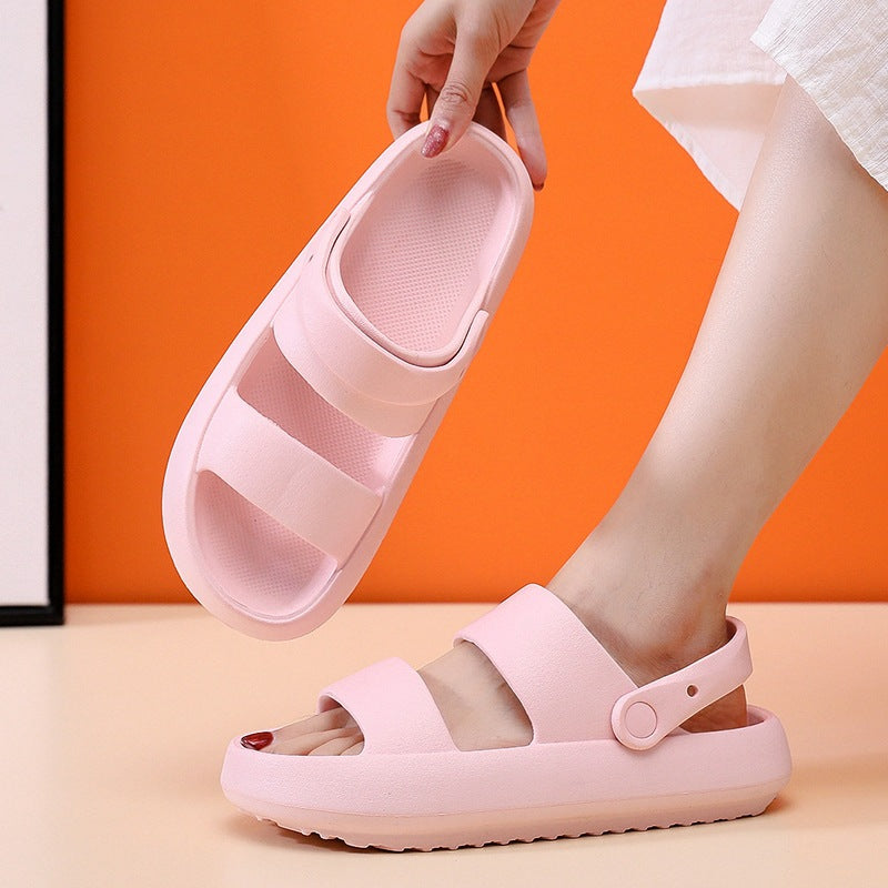 Adjustable Unisex Thick Bottom Sandals - Comfortable EVA Slip-On Clogs - Pink - Women's Sandals - Carvan Mart