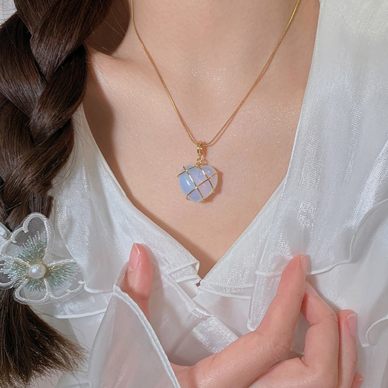 Fashion Moonstone Necklace For Princess Love Girl Necklace Novelty Jewelry - - Necklaces - Carvan Mart