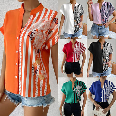 Women's Summer Button Cardigan Short Sleeve Shirt - - Winter Tops - Carvan Mart