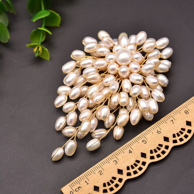 Natural Pearl Brooch Female European And American Retro Pure Hand-woven Pearl Brooch - Carvan Mart