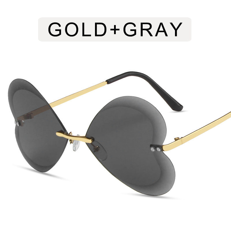 Retro Trend Love Personality Metal Sunglasses Women - All grey - Women's Sunglasses - Carvan Mart