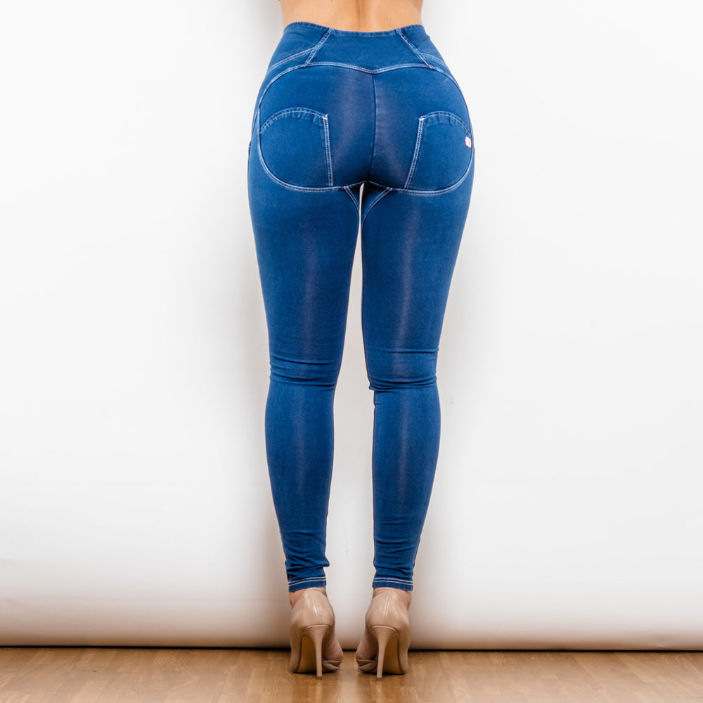 Women's Jeans Pant Button Up Push Up Effect Butt Lifting Jeggings High Waist Jeans - Carvan Mart