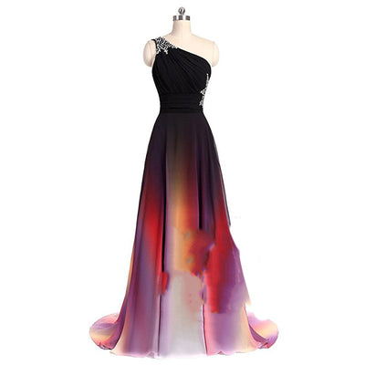 Women's Long Dress Color Gradient Cocktail Evening Prom Dress - Carvan Mart