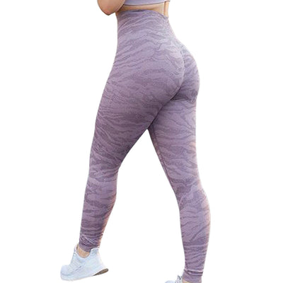 High-Waisted Push Up Booty Leggings for Women - Workout, Gym, Fitness, and Yoga Pants - Dark purple zebra - Leggings - Carvan Mart