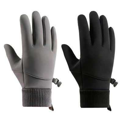 Men's Outdoor Windproof Cycling Warm Velvet Padded Thickened Gloves - Carvan Mart