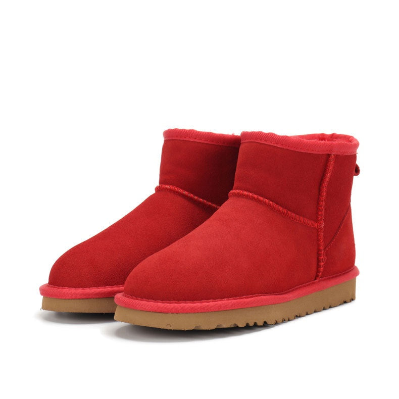 Men's Classic Ultra Mini Boots Fur Fashion Casual Low-cut Boots - Watermelon Red - Men's Boots - Carvan Mart