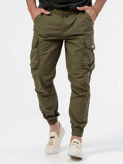 Men's Three-dimensional Bag Woven Cargo Pants - Stylish Trousers with Zipper Decoration - Army Green - Men's Pants - Carvan Mart