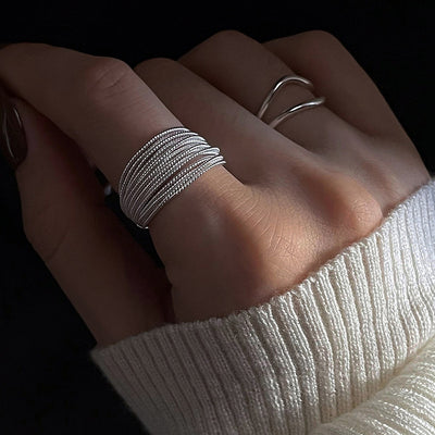 Women's Minimalist Multi-layer Line Winding Ring - Carvan Mart