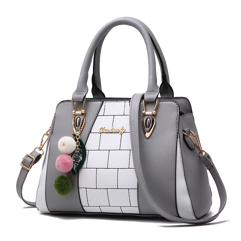 Chic Colorblock Handbag - Elegant and Stylish Shoulder Bag for Everyday Use - Grey - Shoulder Bags - Carvan Mart