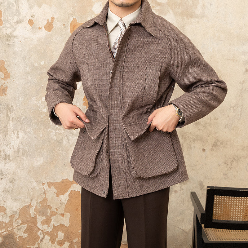 Stylish Warm Men's Lapel Coat - Brown - Men's Jackets & Coats - Carvan Mart