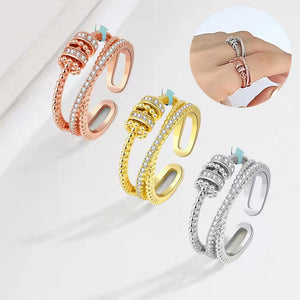 Tunable Anxiety Rings With Bead Relieve Stress Rings - - Women's Rings - Carvan Mart