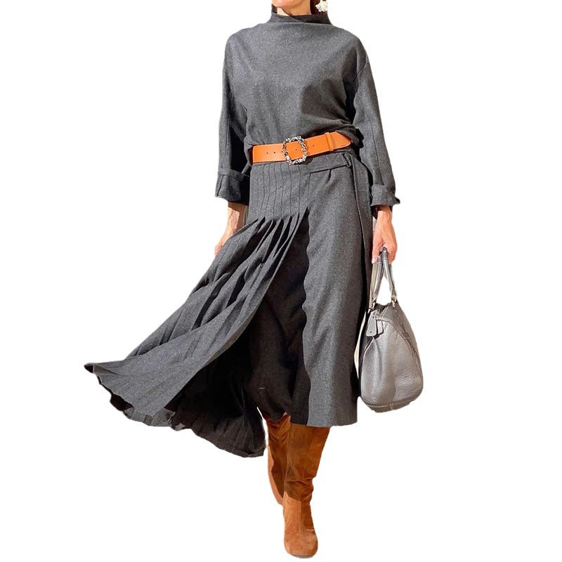Women's Suit New Long Sleeve Loose Solid Color Dress Two-piece Set - Carvan Mart Ltd