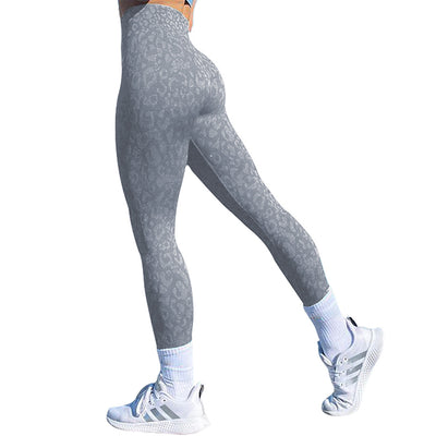 High-Waisted Push Up Booty Leggings for Women - Workout, Gym, Fitness, and Yoga Pants - Gray leopard print - Leggings - Carvan Mart