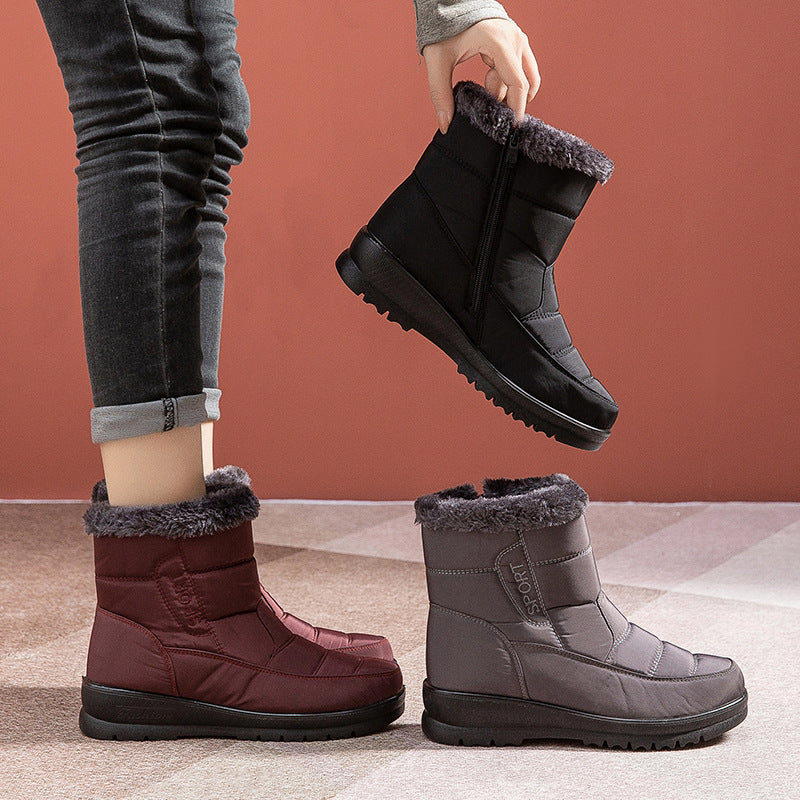 Women's Warm Snow Boots Winter Shoes Waterproof Ankle Boots - Carvan Mart