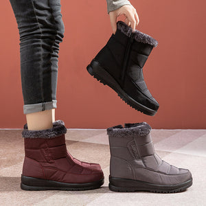 Women's Warm Snow Boots - Waterproof Winter Ankle Boots with Side Zipper - - Women's Shoes - Carvan Mart