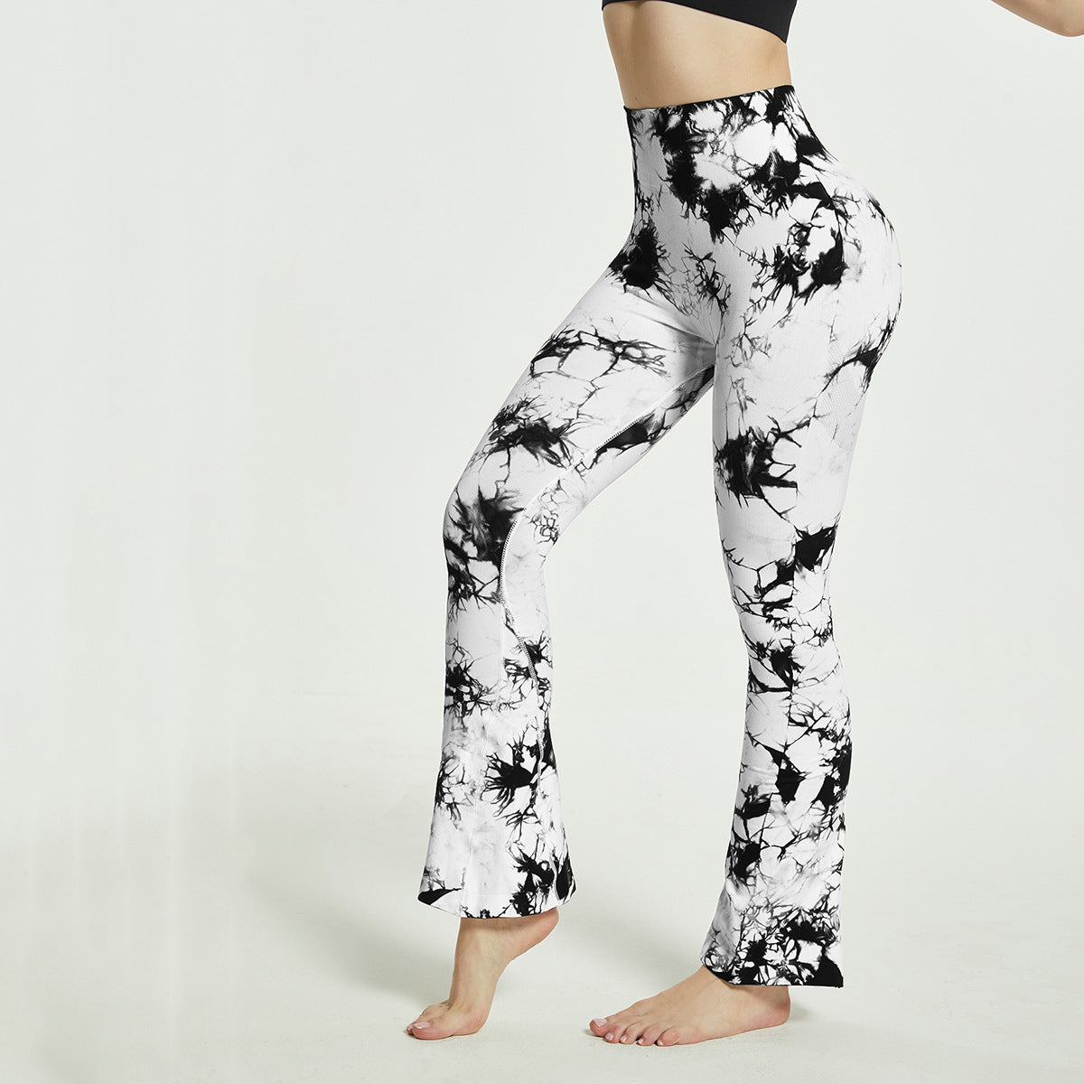 Yoga Bell-Bottomed Pants Seamless High Waist Quick-drying Sports Women Flares Leggings - White - Leggings - Carvan Mart