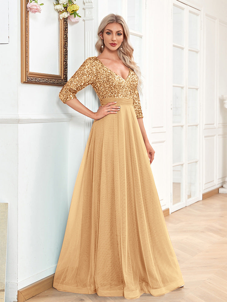 Elegant Prom Evening Wedding Guest Dress - Carvan Mart