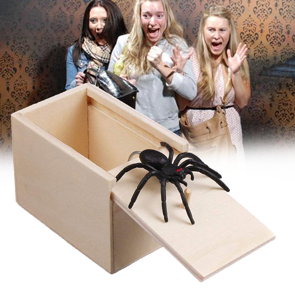 Surprise Spider Box Prank Spider Wooden Scare Box Trick Play Gift - - Gift - Carvan Mart