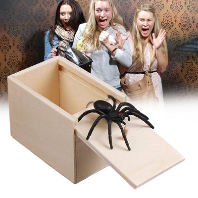 Surprise Spider Box Prank Spider Wooden Scare Box Trick Play Gift - Carvan Mart