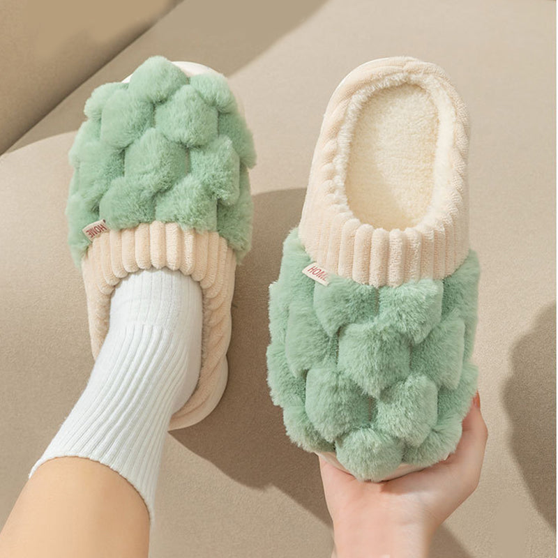 Men's And Women's Fashion Indoor Warm Non-slip Plush Slippers - - Women's Slippers - Carvan Mart