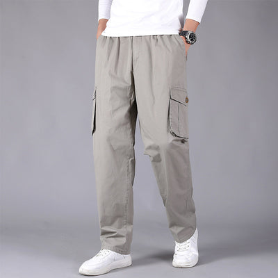 Korean Style Loose Straight Leg Thin Fat Pants - Comfortable Cotton Trousers for Spring - Carvan Mart