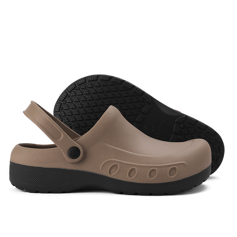 Men's Leisure Platform Crocs Slippers Kitchen Hotel Hospital Waterproof Work Shoes