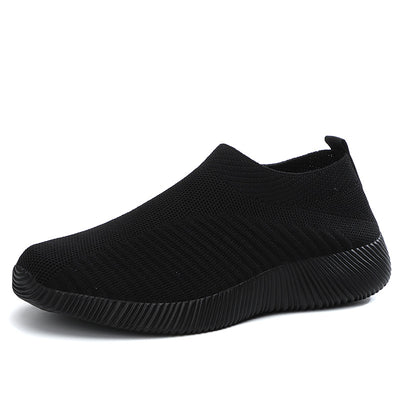 Flying Knit Sneakers Men's Mesh White Shoes Black Casual Sneakers - Carvan Mart