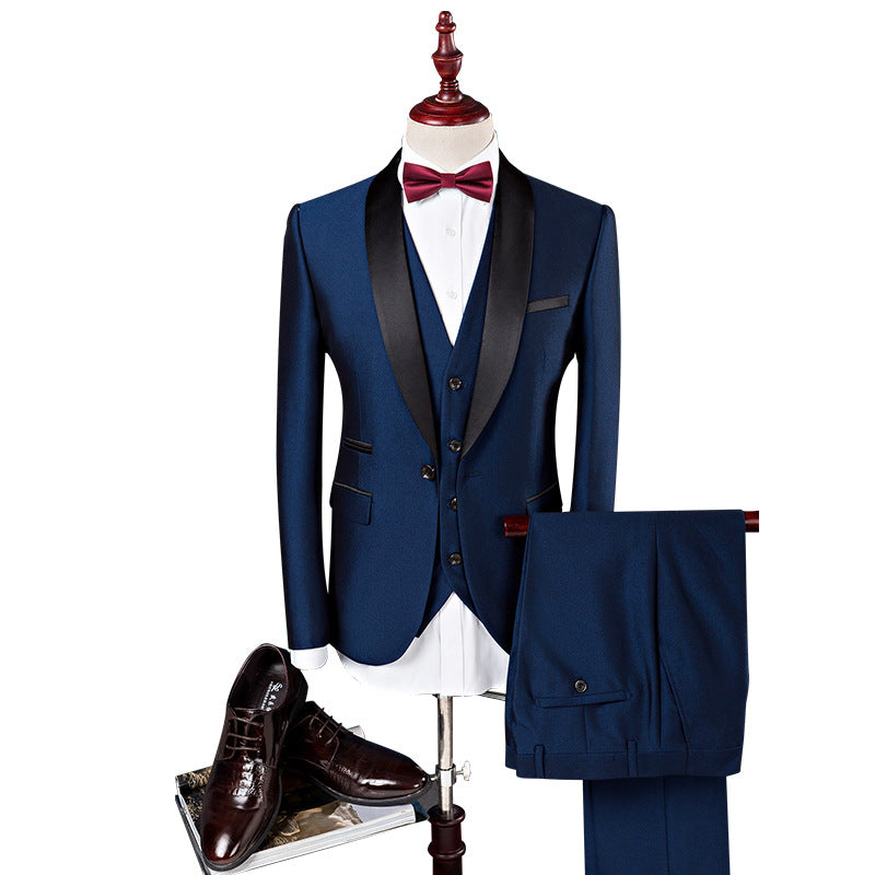 Men 3 Pieces Suit Set Men Wedding Suits Groom Tuxedos - Carvan Mart