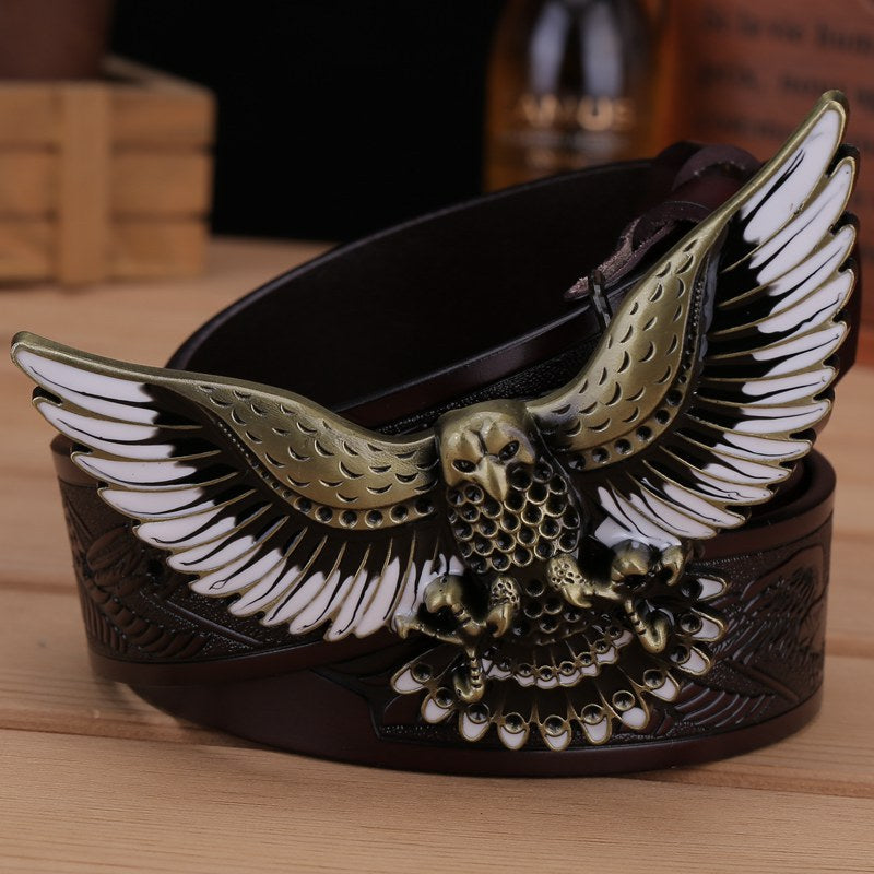 Men's Fashion Eagle Leather Belt - Carvan Mart