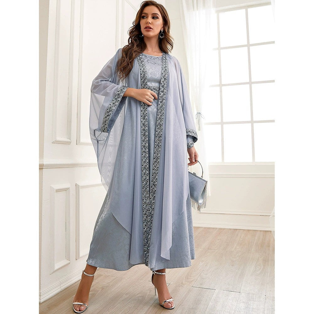 Women's Abaya Muslim New Embroidery Set Arab Abaya - Carvan Mart Ltd