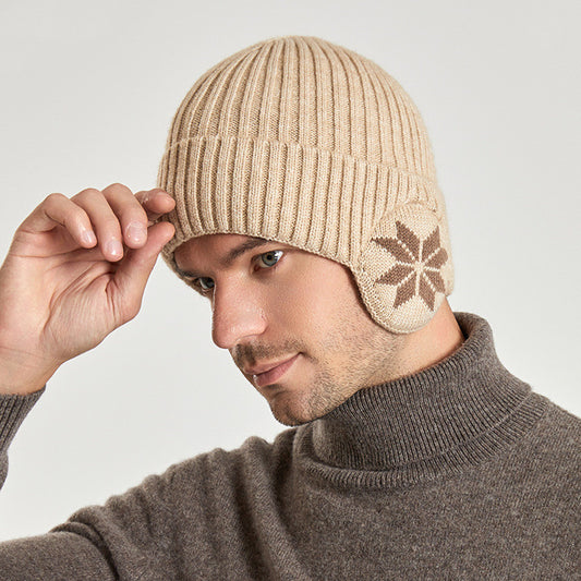 Thermal Knitting Woolen Cap Men's Fleece-lined Thickened Winter Trending Products - Carvan Mart Ltd