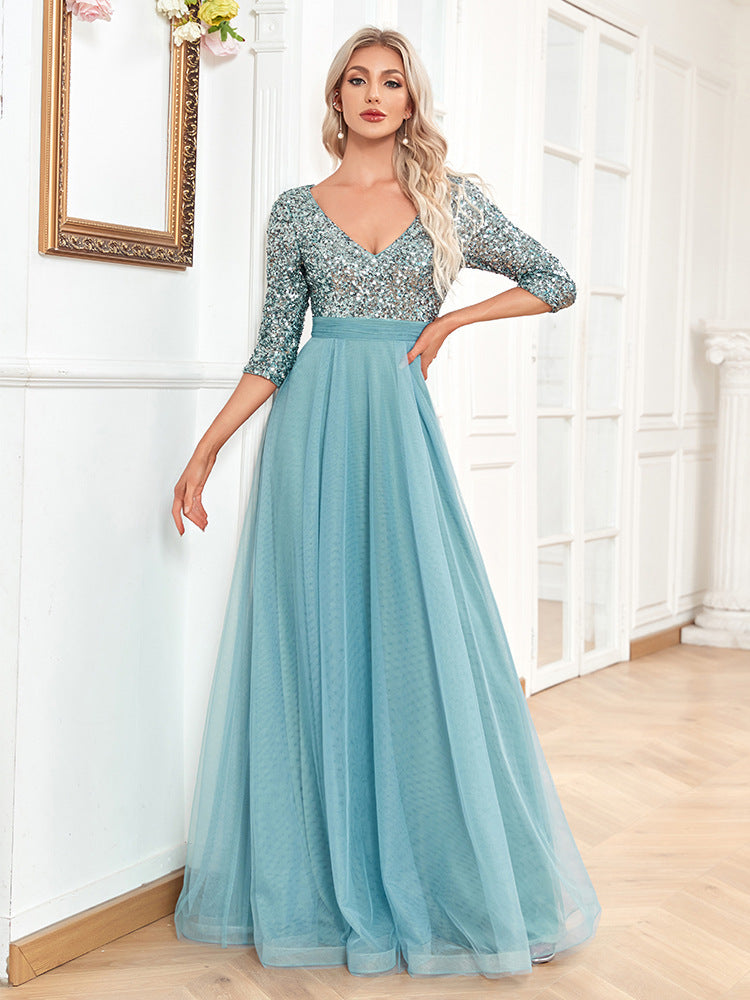 Elegant Prom Evening Wedding Guest Dress - Carvan Mart