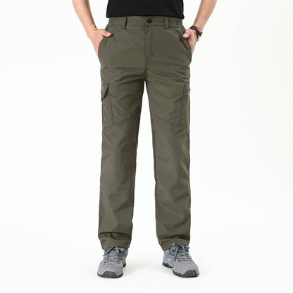 Men Cargo Pants Solid All Seasons Outdoor Casual Elastic Pants