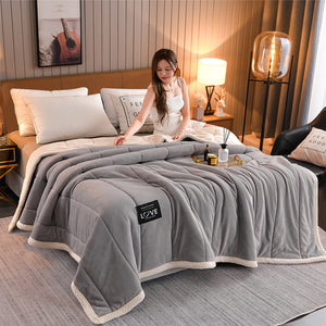 Thick Warm Winter Bed Blankets Wool Blanket Bedspread - Carvan Mart