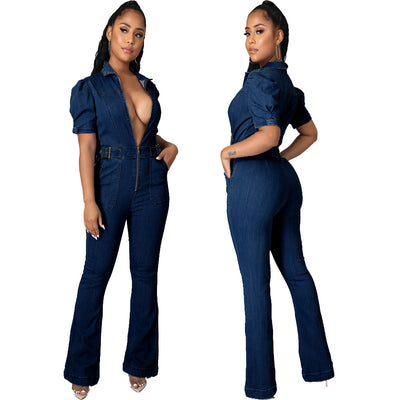 Denim Overall Style Jumpsuit Trendy Slim Fit Jumpsuit - - Jumpsuits & Rompers - Carvan Mart