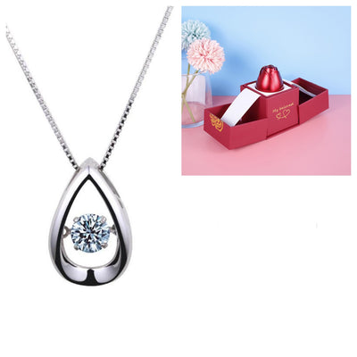 Valentine's Day Gifts Metal Rose Jewelry Gift Box Necklace Wedding Girlfriend Necklace Gifts - Necklace set H - Gift - Carvan Mart